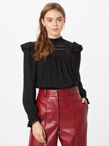 Dorothy Perkins - Camisa 'Victoriana' em preto: frente