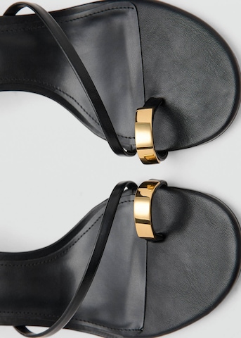 MANGO T-Bar Sandals 'Niza' in Black
