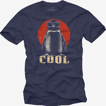 MAKAYA Shirt 'Pinguin' in Blue: front