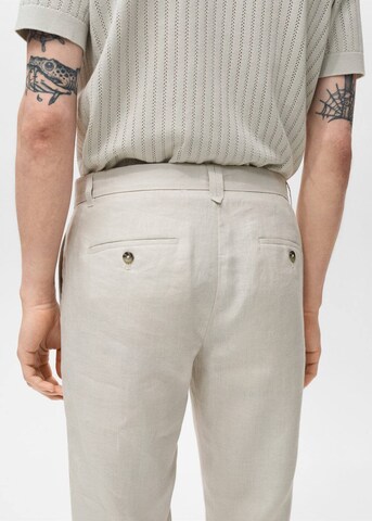 MANGO MAN Slim fit Pants 'Oyster' in Beige
