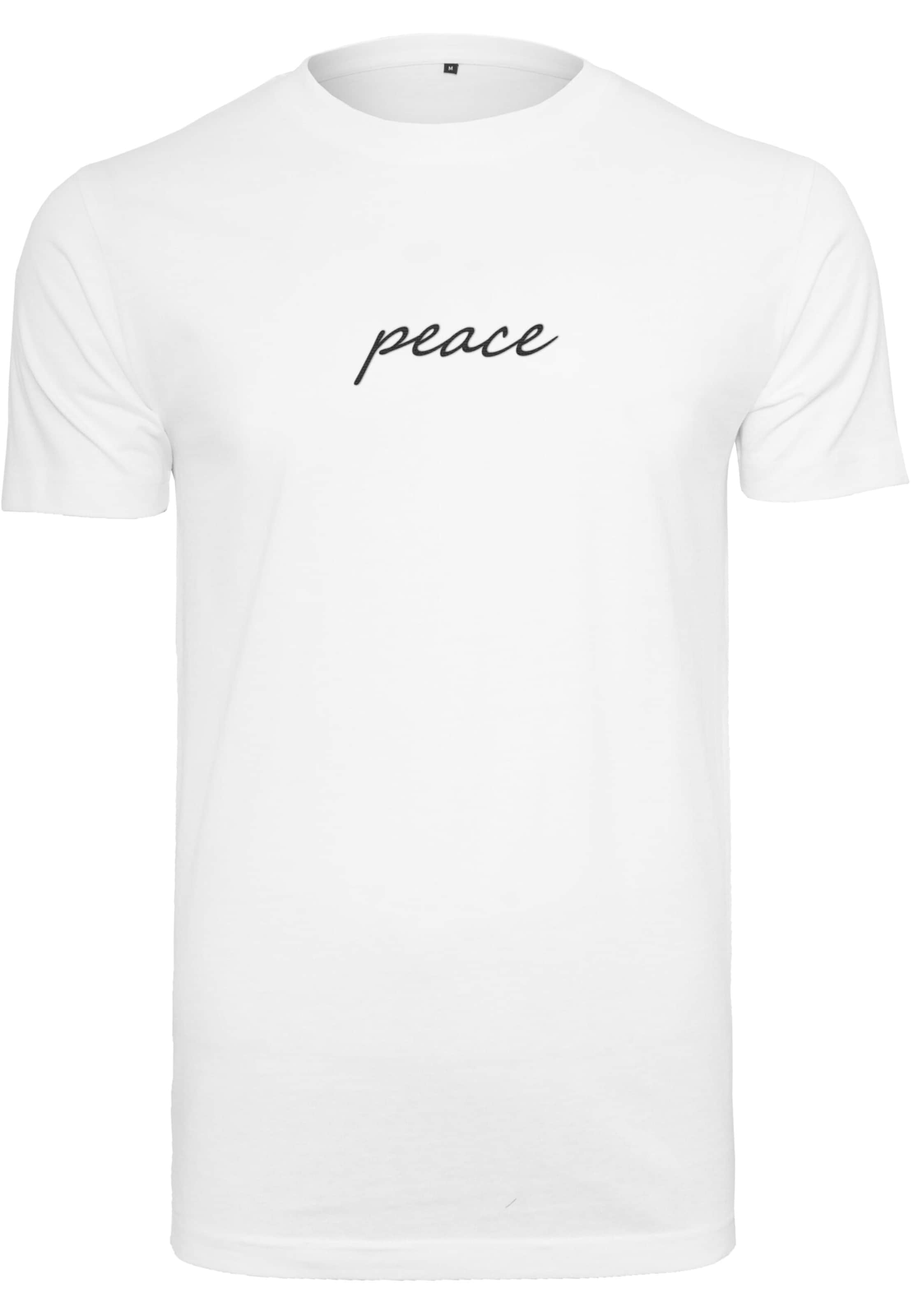 T-Shirt 'Peace Wording' Mister Tee en blanc : devant