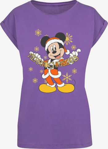 T-shirt 'Mickey Mouse - Merry Christmas Gold' ABSOLUTE CULT en violet : devant