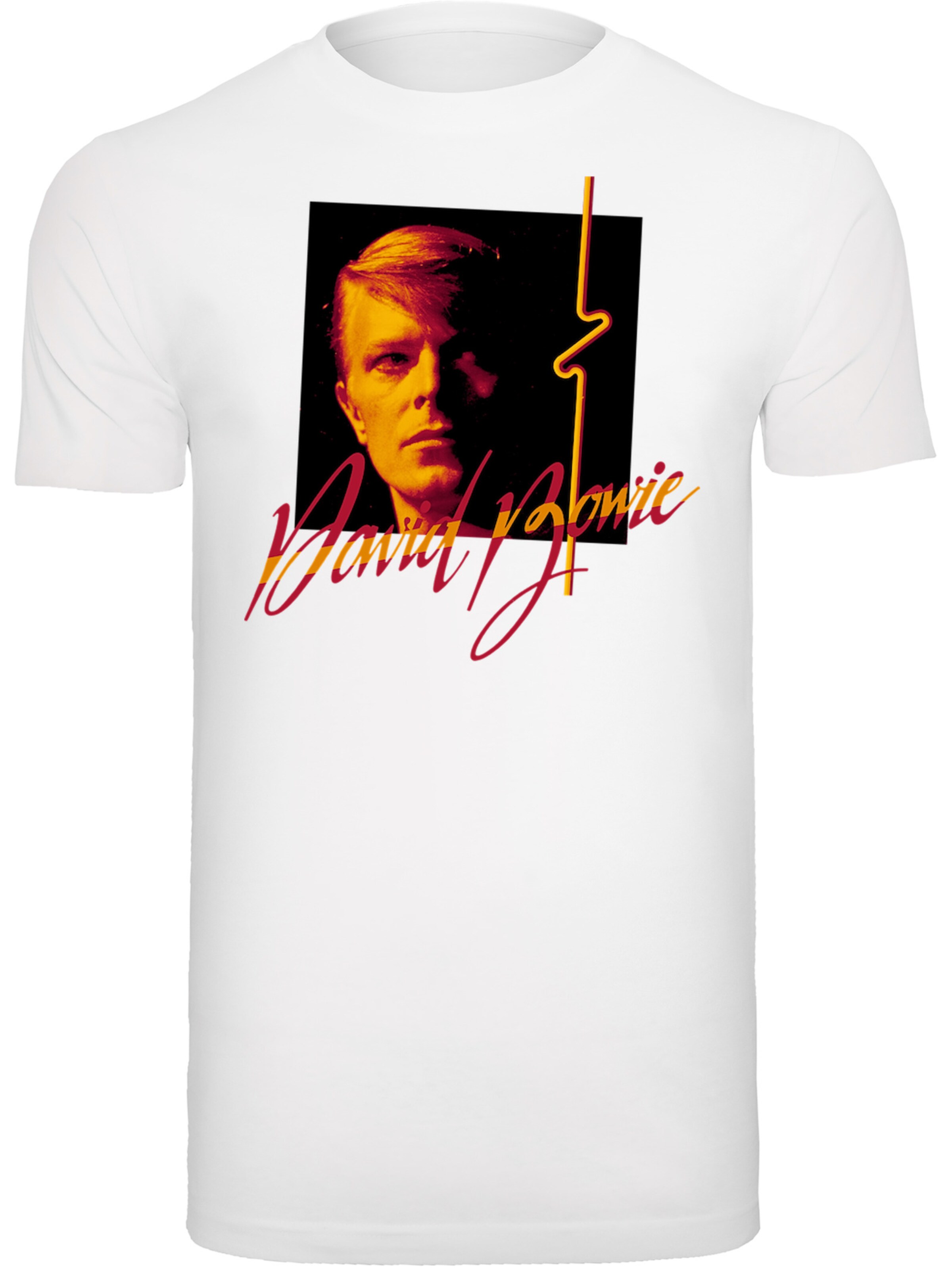 F4NT4STIC Shirt 'David Bowie Photo Angle 90s' in Wit: voorkant