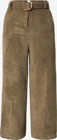 Koton Szeroka nogawka Spodnie w kolorze zielony: przód