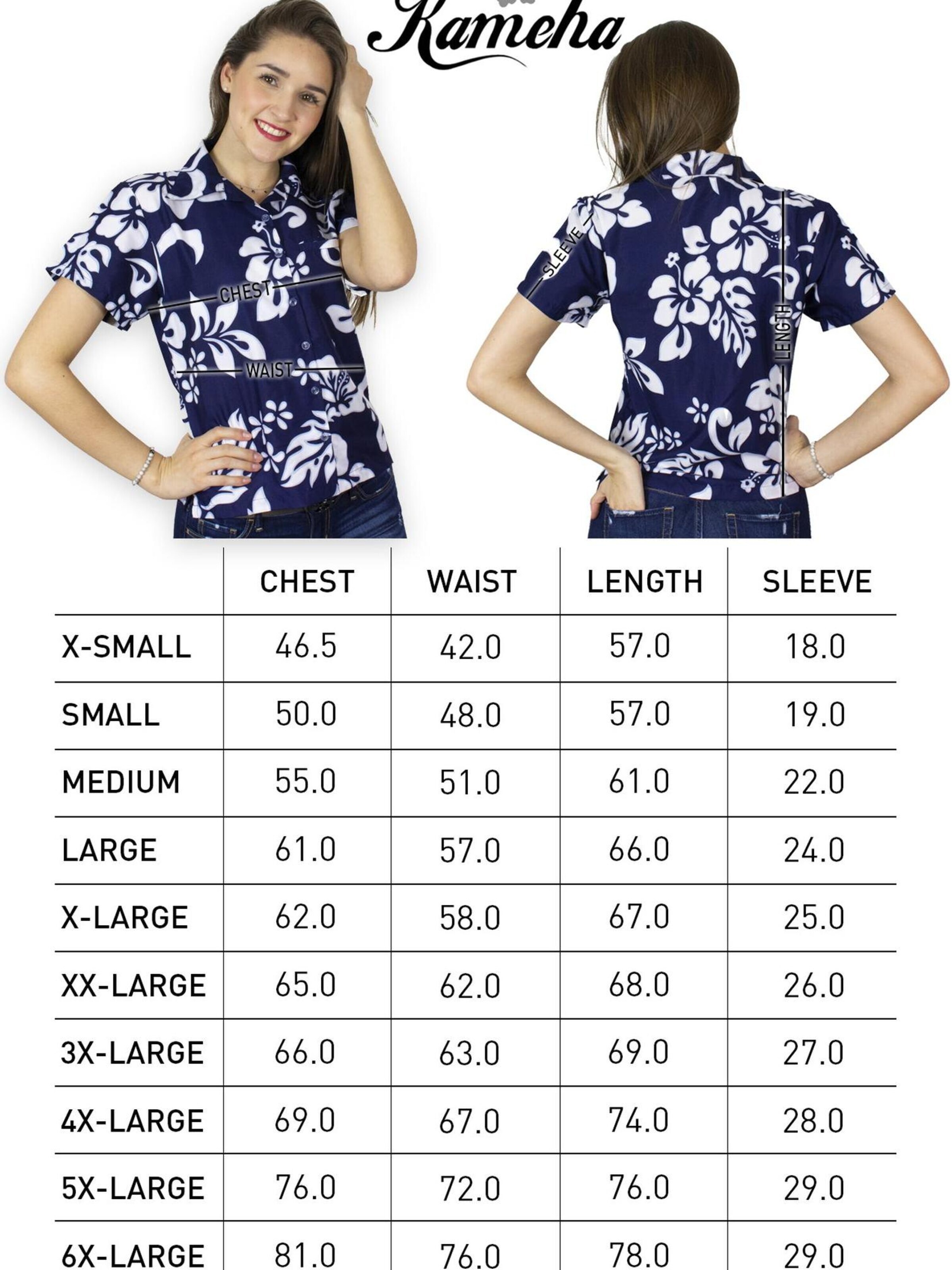 Camicia da donna 'Hibiscus' di King Kameha in blu