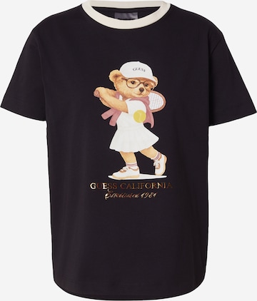 GUESS Тениска 'TENNIS LADY BEAR' в черно: отпред