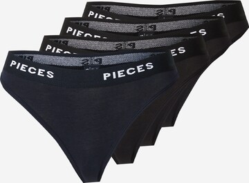 String di PIECES in nero: frontale