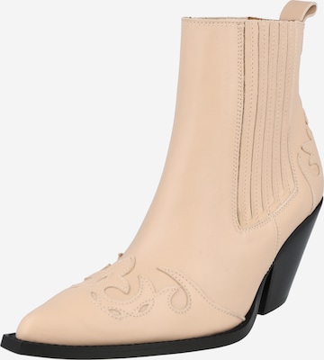 Toral Ankle Boots in Beige: front