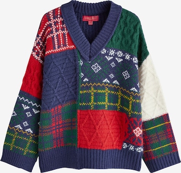 Pulover 'Weihnacht' de la Next pe albastru: față