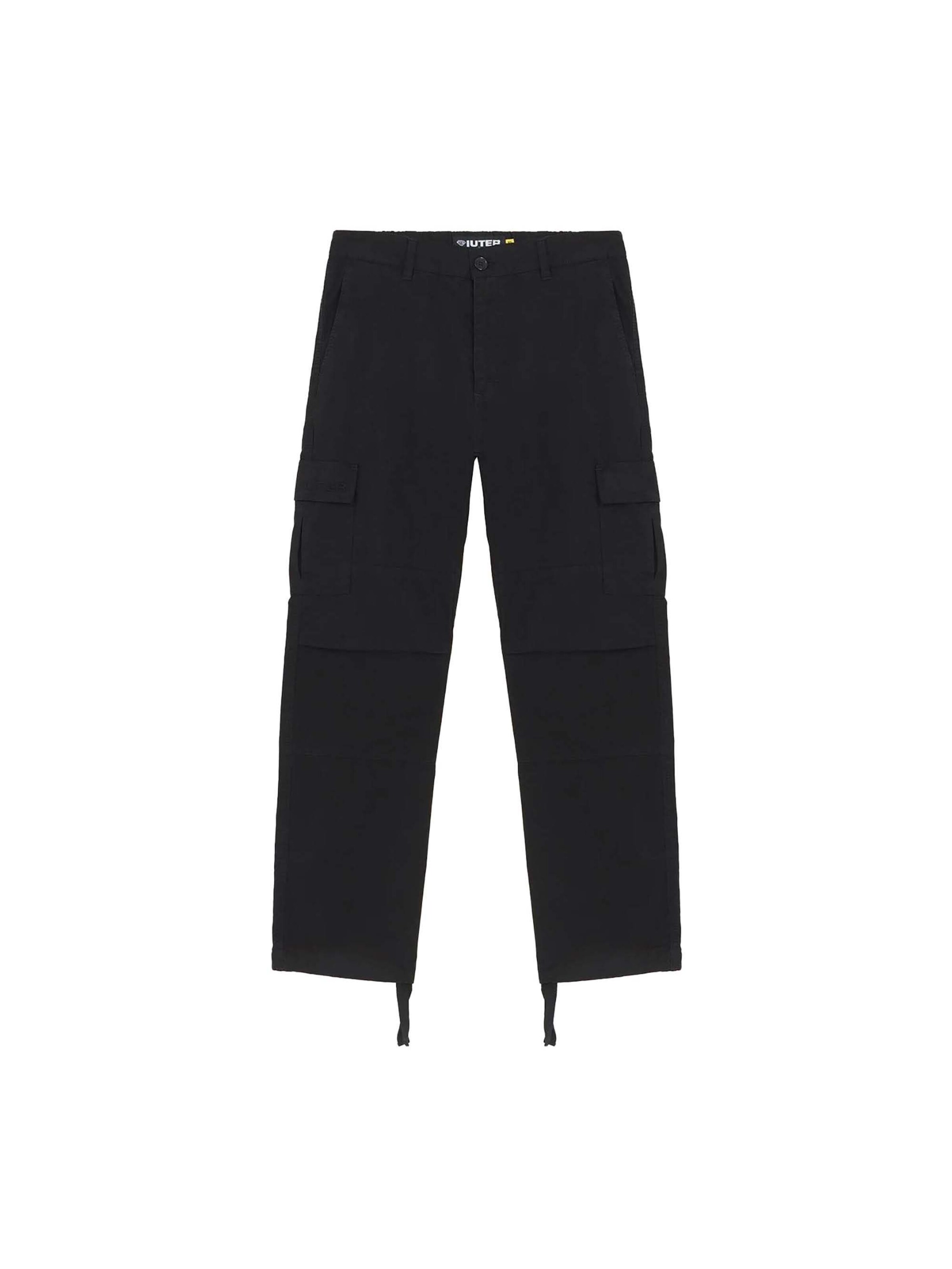 IUTER Regular Cargobroek in Zwart: voorkant