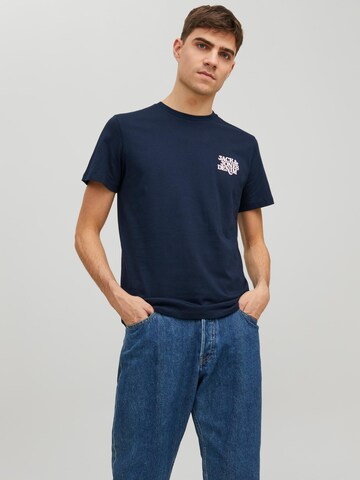 T-Shirt 'RACK' JACK & JONES en bleu : devant