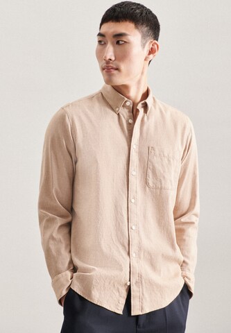 SEIDENSTICKER Regular fit Overhemd in Bruin: voorkant