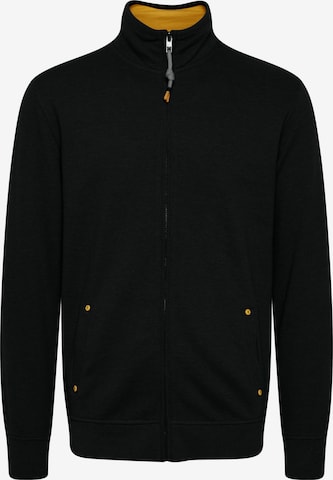 !Solid Zip-Up Hoodie in Black: front