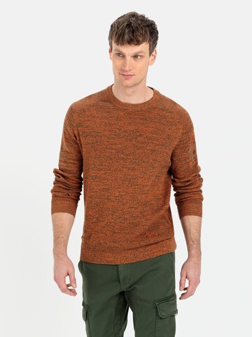 CAMEL ACTIVE Mouliné Strickpullover aus Baumwolle in Orange: predná strana