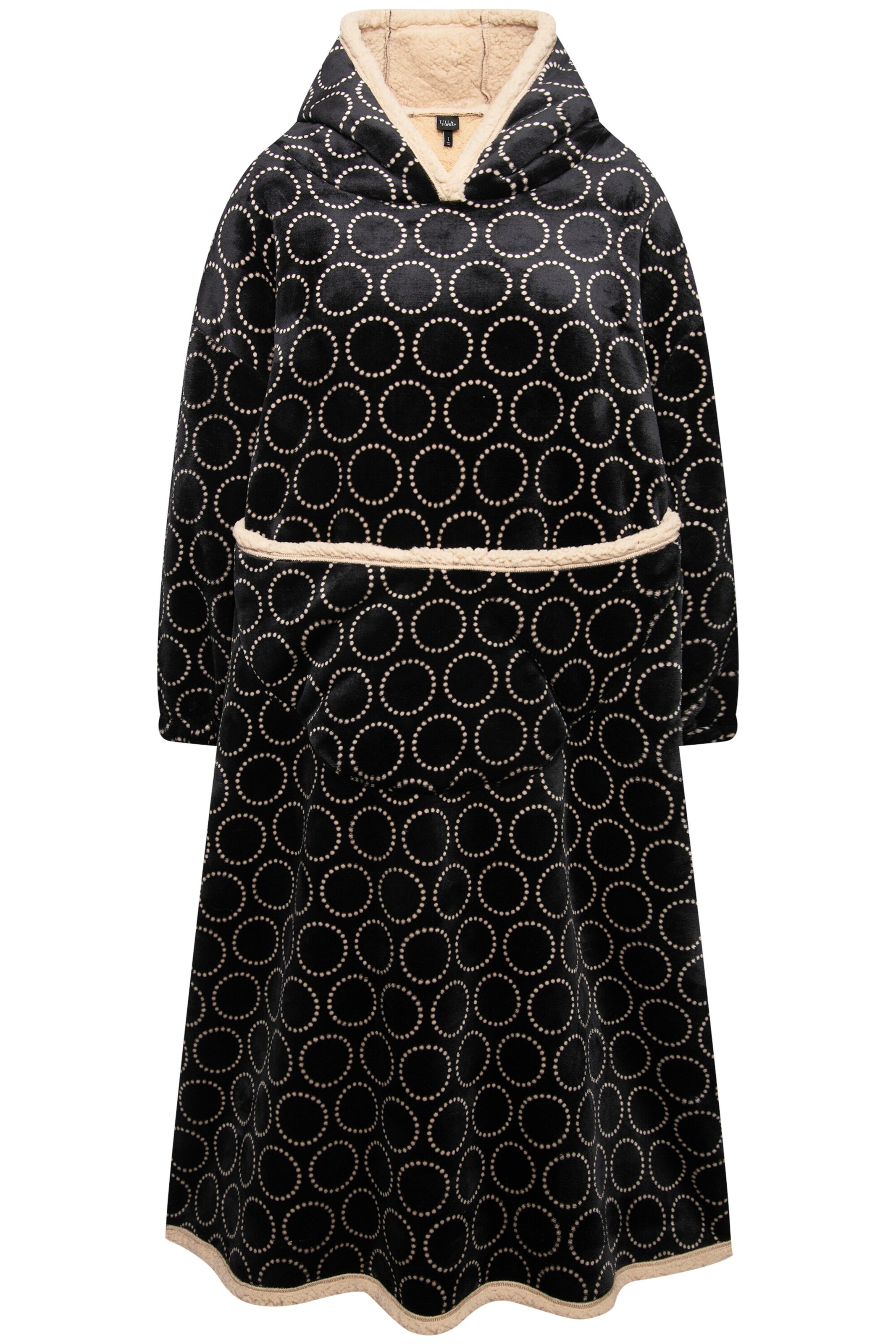 Peignoir long Ulla Popken en noir : devant