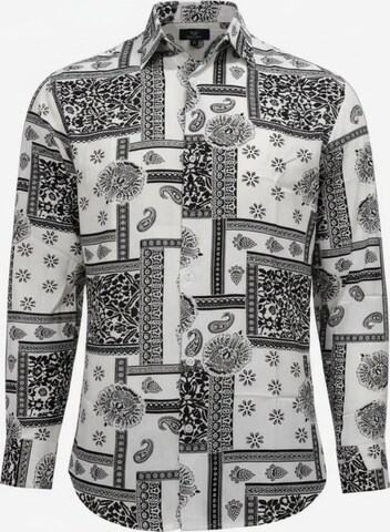 Radwa Button Up Shirt 'Men's Viscose multicolor pattern shirt' in White: front