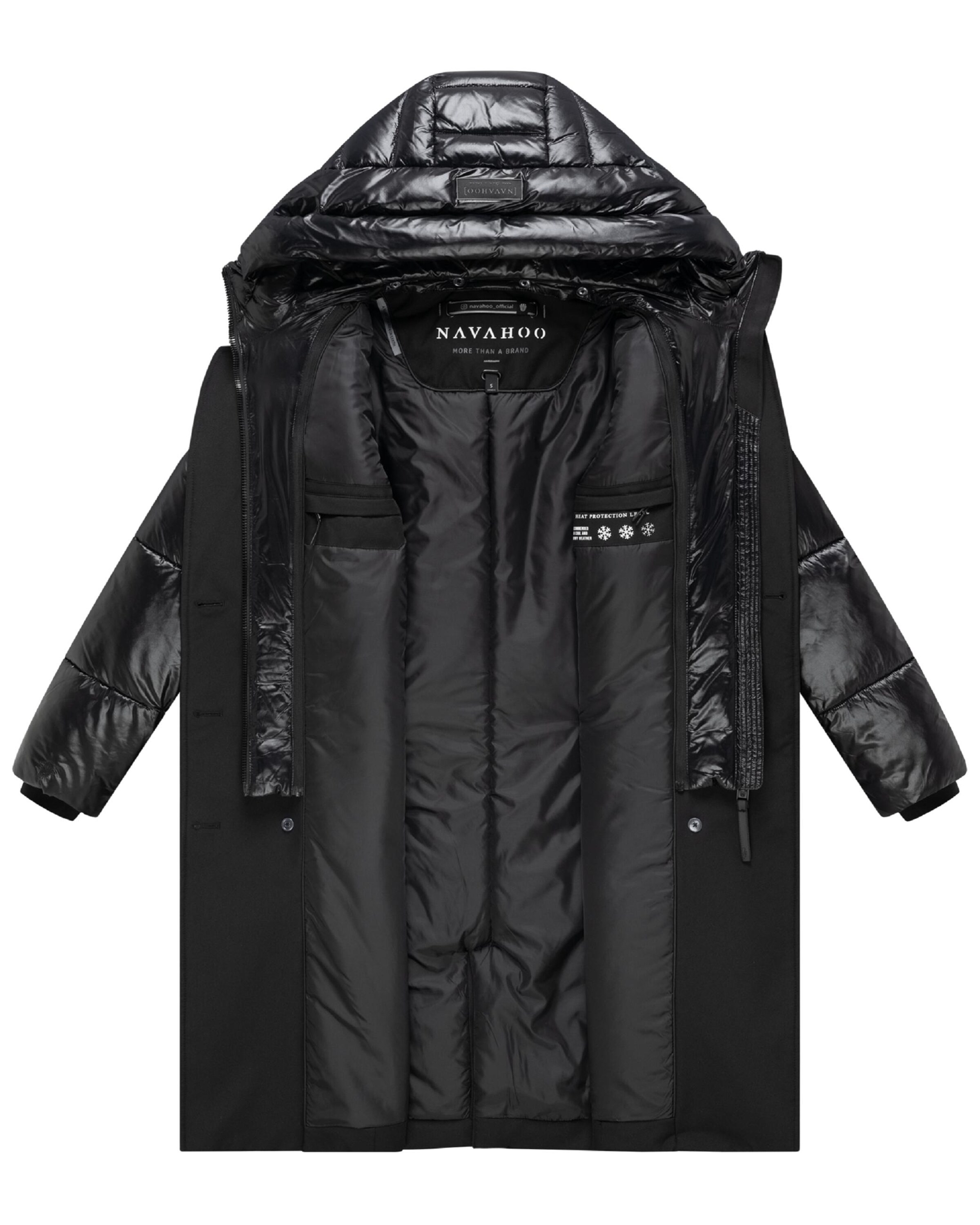 NAVAHOO Winter coat 'City-Glow 14' in Black