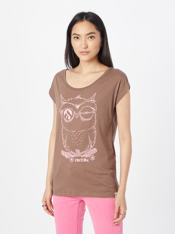 T-shirt 'Skateowl 2' Iriedaily en marron : devant