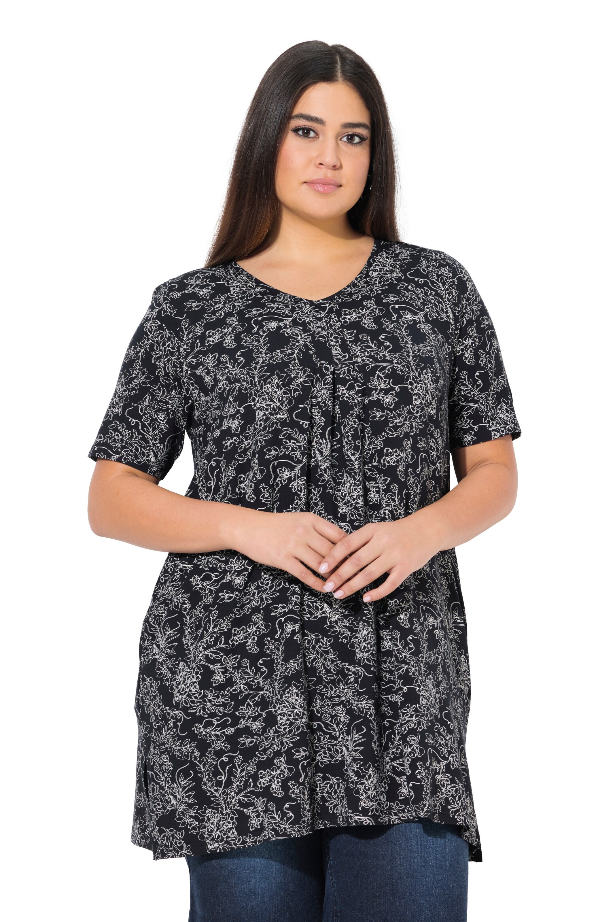 T-shirt Ulla Popken en noir : devant