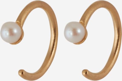 Cercei 'Lagoon' Pernille Corydon Jewellery pe auriu / alb perlă, Vizualizare produs
