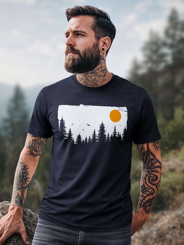 Neverless Shirt 'Forest' in Blue