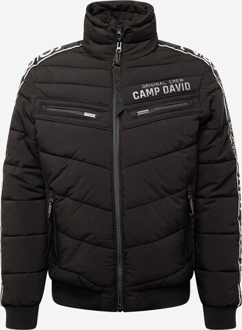 CAMP DAVID Winter Jacket in Black: front