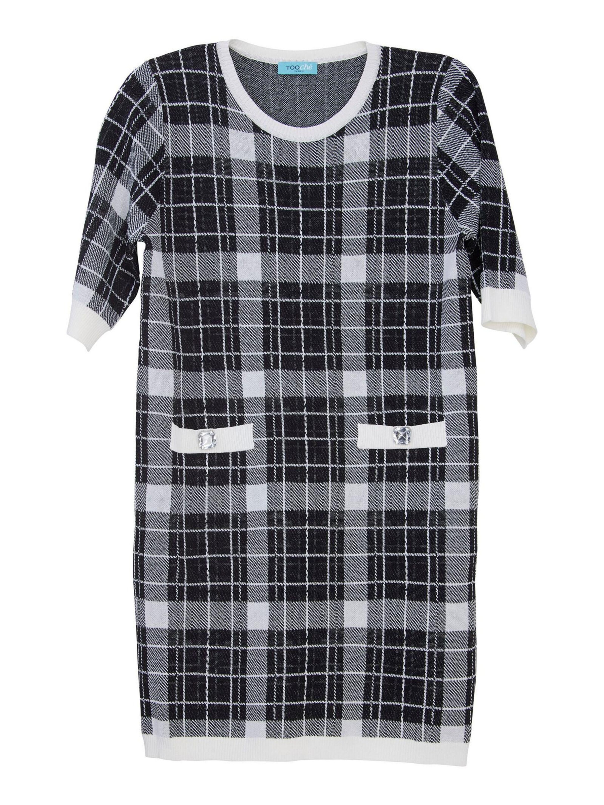 TOOche Dress 'A Scacchi' in Black: front