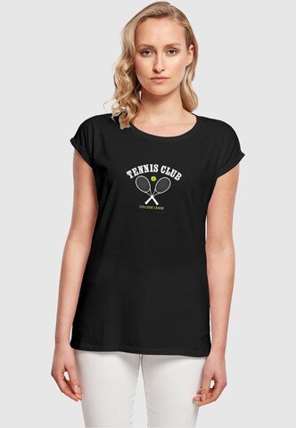 Merchcode Shirt 'Tennis Club' in Schwarz: Vorderseite