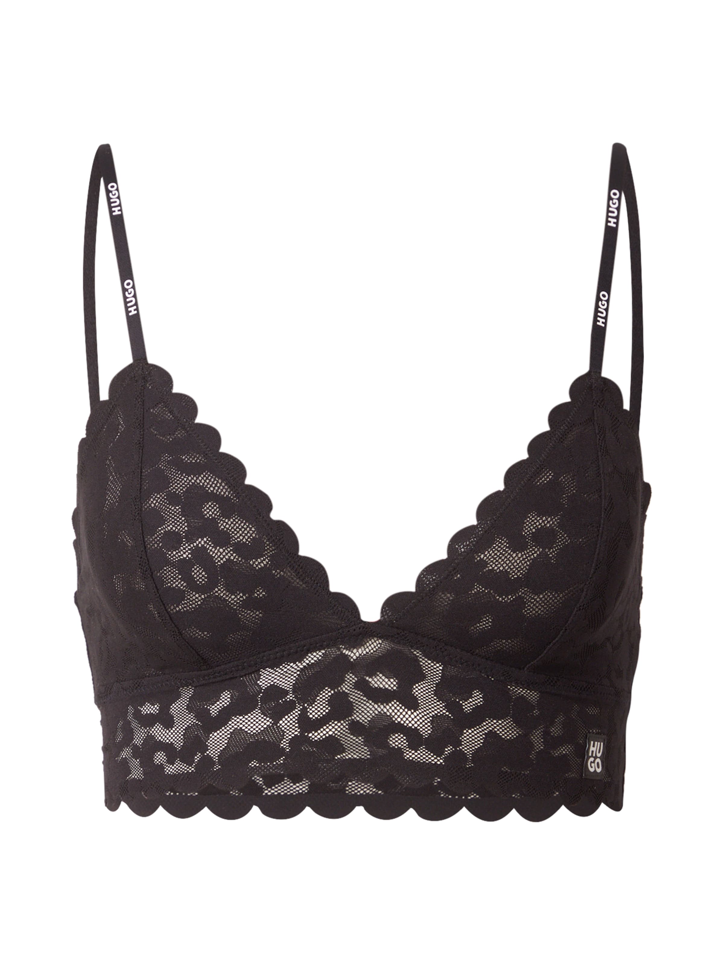 HUGO Bralette Bra in Black: front
