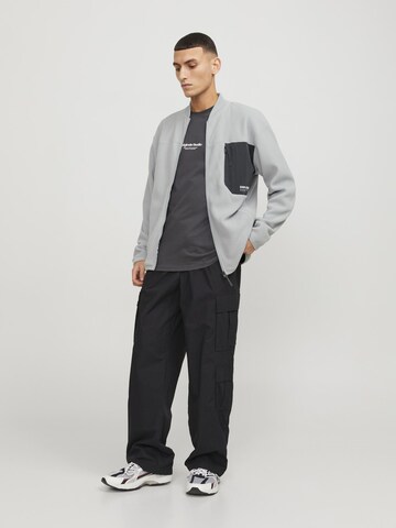 JACK & JONES Fleecejacke in Grau