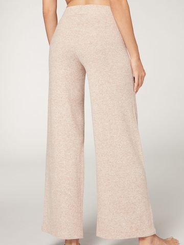 CALZEDONIA Wide Leg Hose in Beige: predná strana