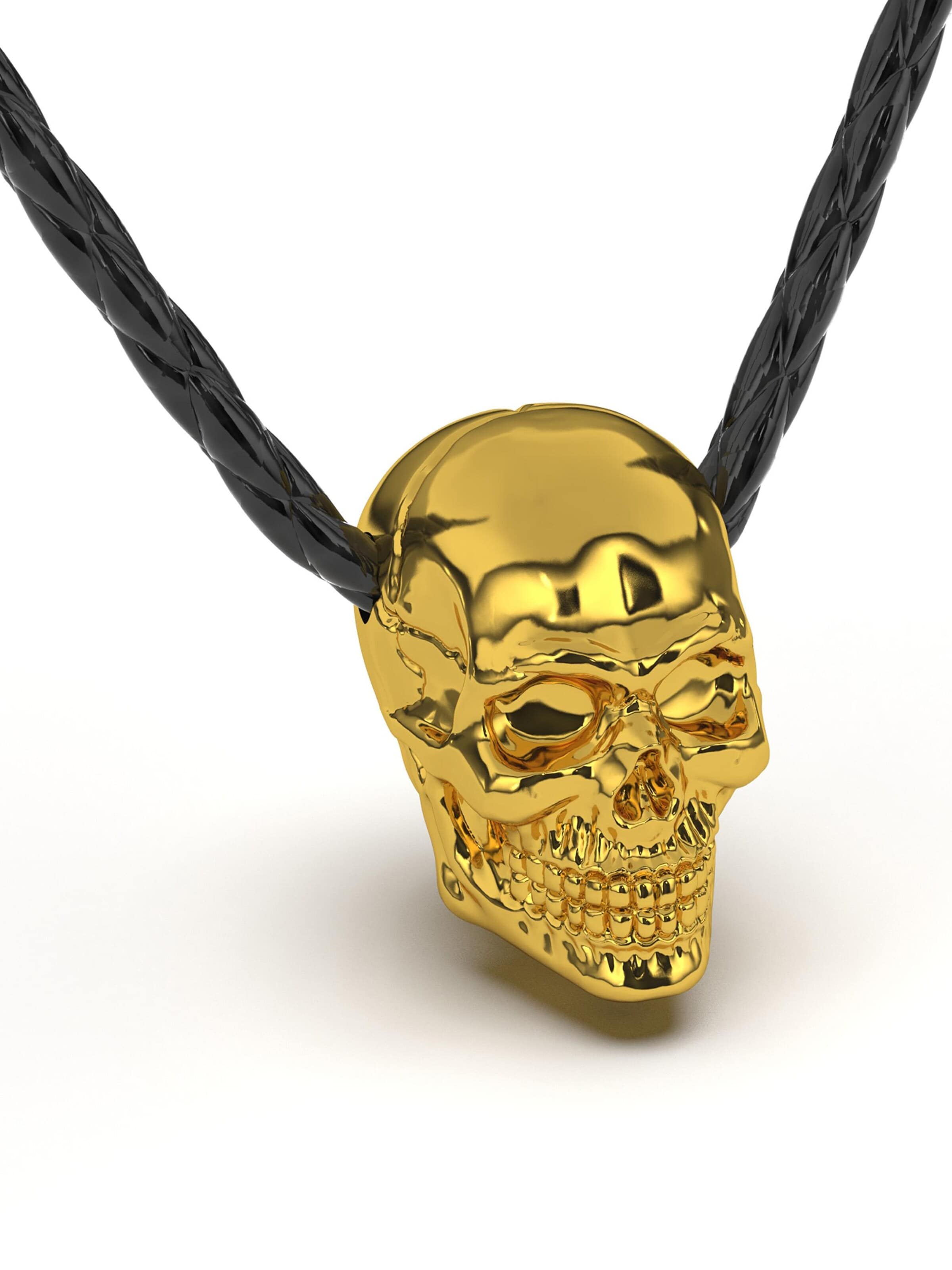 SERASAR - Colar 'Skull' em ouro: frente