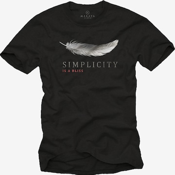 MAKAYA Shirt 'Feder' in Black: front