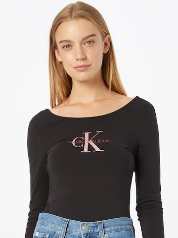 Shirtbody Calvin Klein Jeans en noir : devant