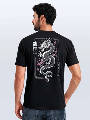 Neverless Shirt 'Sakura Dragon' in Black