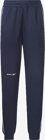 Slimfit Pantaloni sport de la Reebok pe albastru: față