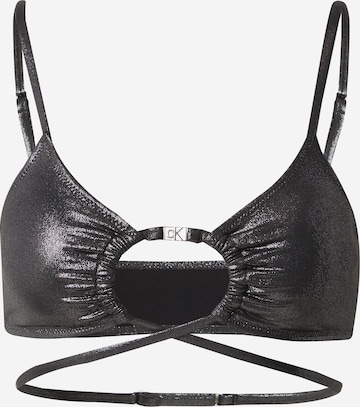 Top per bikini di Calvin Klein Swimwear in nero: frontale