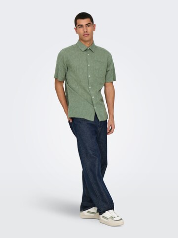 Only & Sons Regular fit Overhemd 'ONSCaiden' in Groen