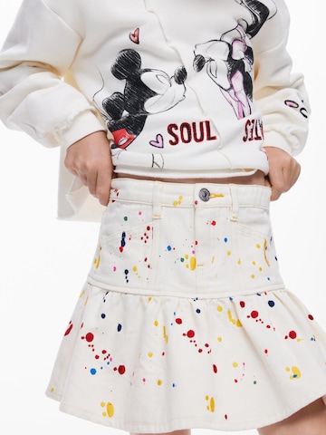 Desigual - Saia 'Splash' em branco