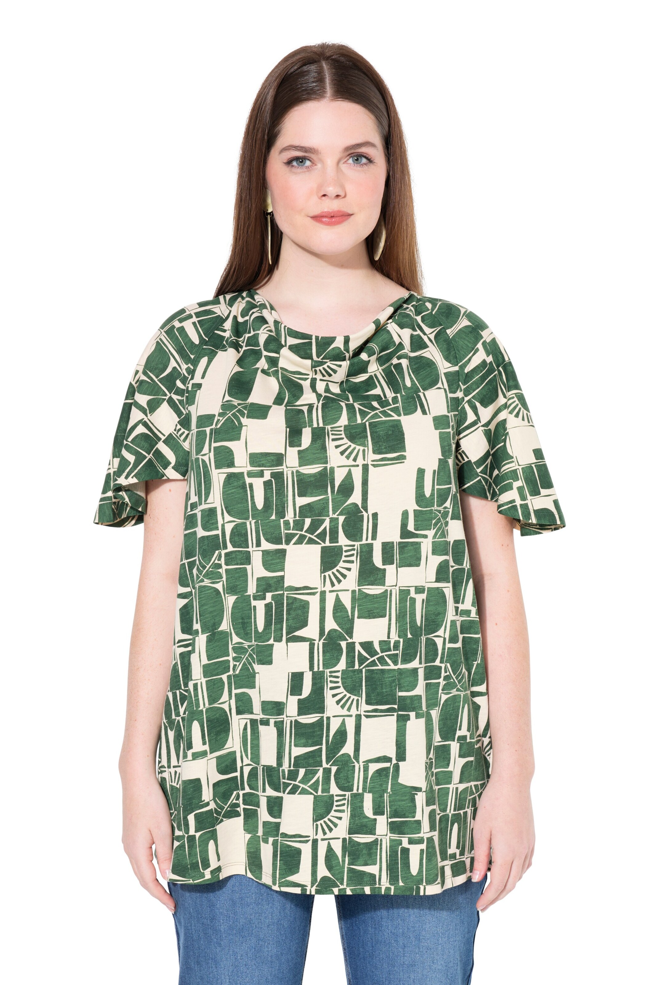 T-shirt Ulla Popken en vert : devant