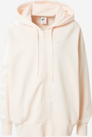 Nike Sportswear Zip-Up Hoodie in Beige: front