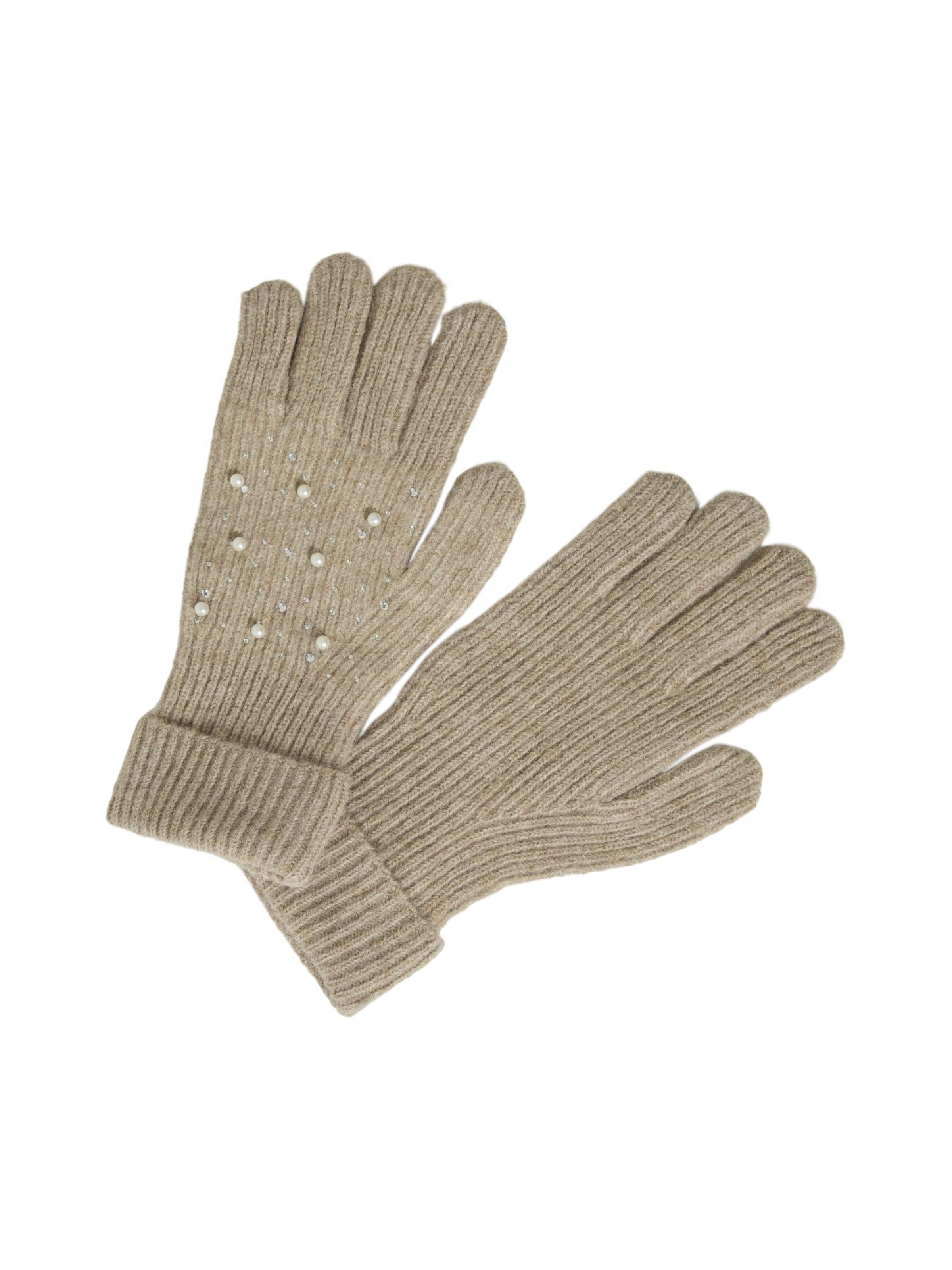 VILA Full finger gloves in Beige: front