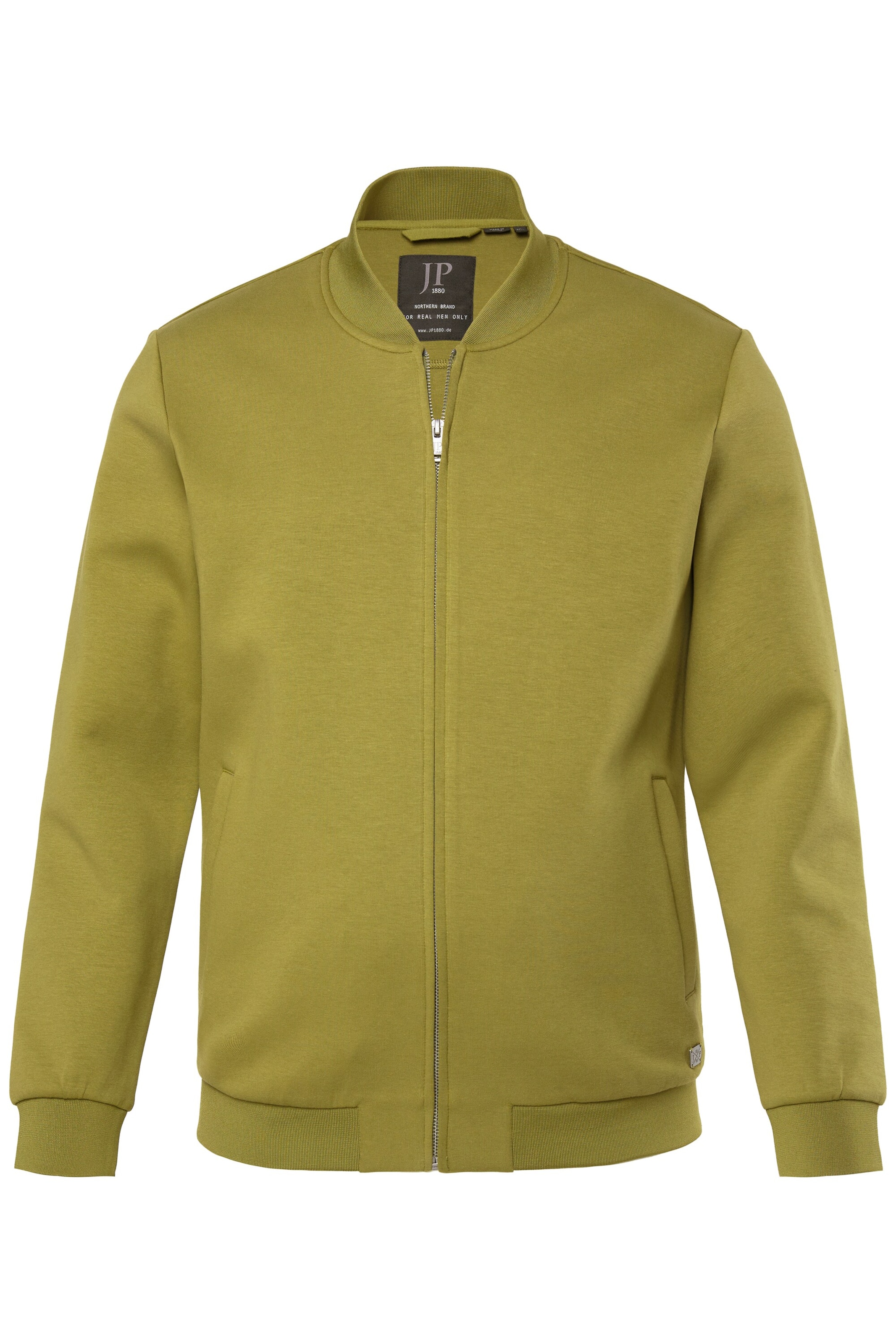 JP1880 Sweatvest in Groen: voorkant