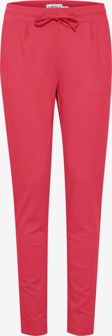 Coupe slim Pantalon 'KATE PA2' ICHI en rouge : devant