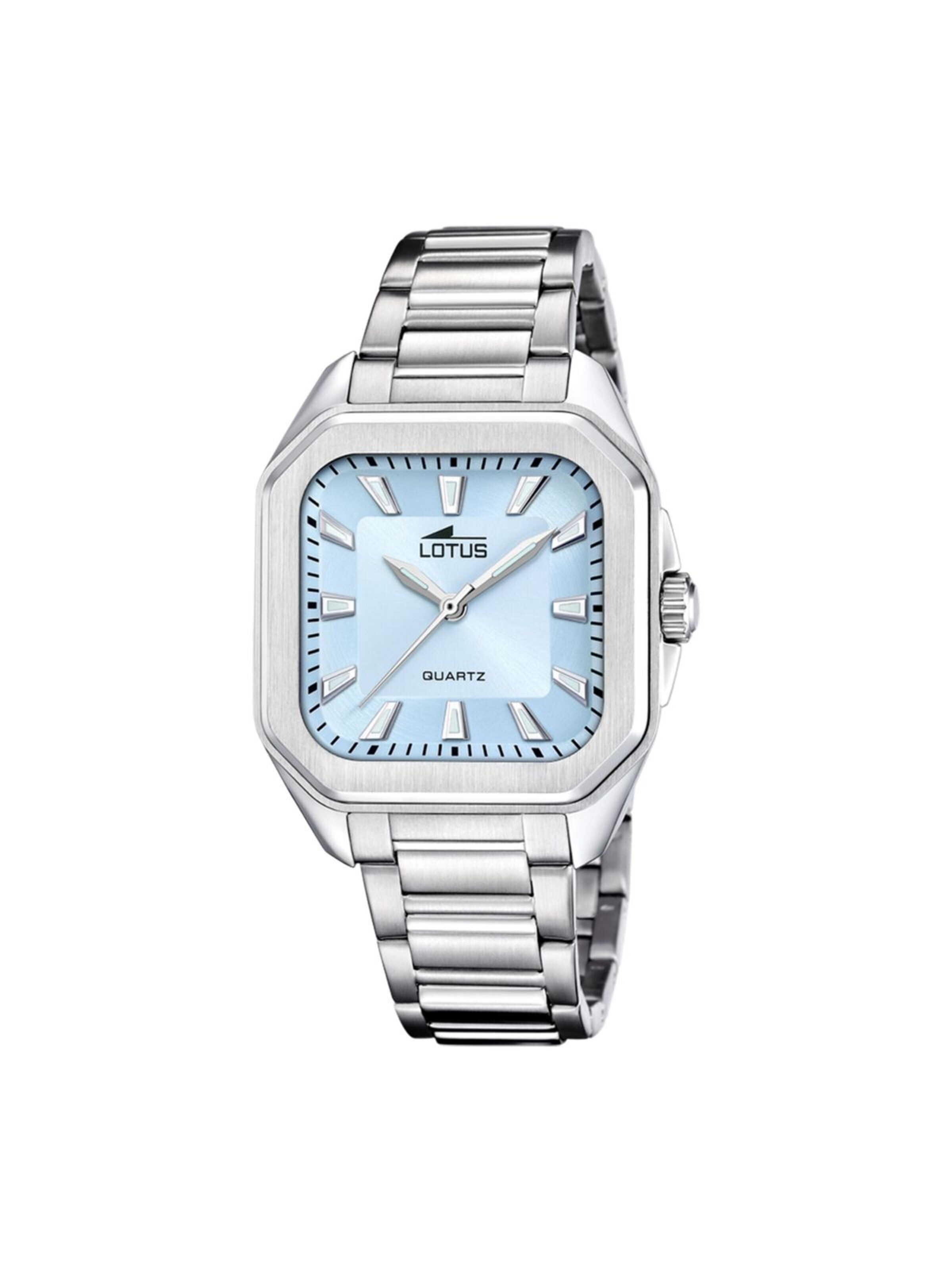 Montre à affichage analogique 'Lotus - Watch Square Series - Quartz watch movement - Watch case width: 35 mm' Lotus en bleu : devant