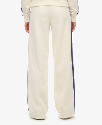 Superdry Wide leg Broek 'Athletic Essentials' in Wit