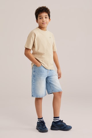 WE Fashion T-Shirt 'Puerto Montana' in Beige