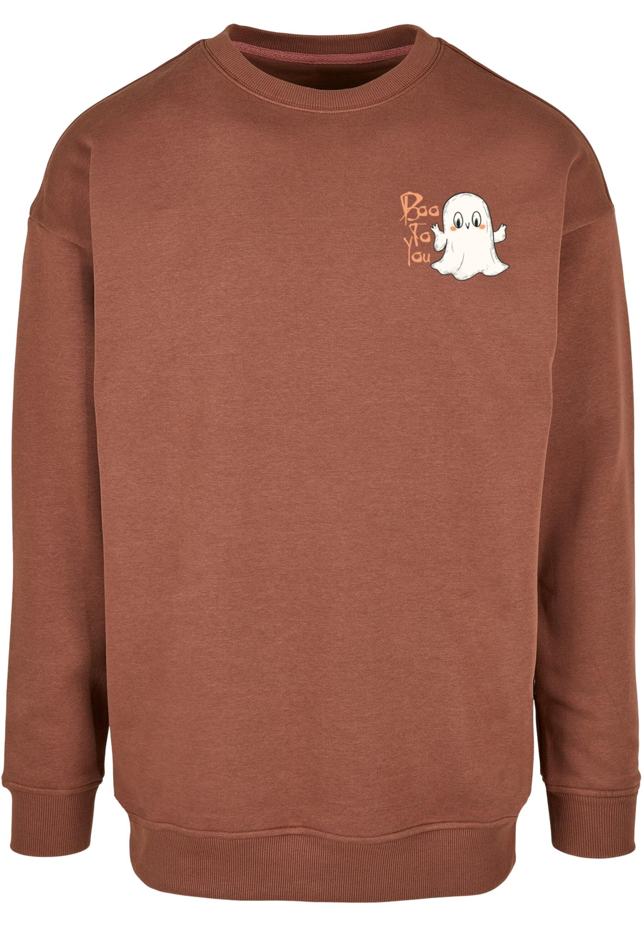 Sweat-shirt 'Halloween - Boo To You' Merchcode en marron : devant