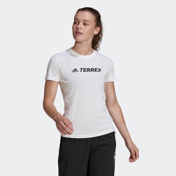 ADIDAS TERREX Skinny Λειτουργικό μπλουζάκι σε λευκό: μπροστά