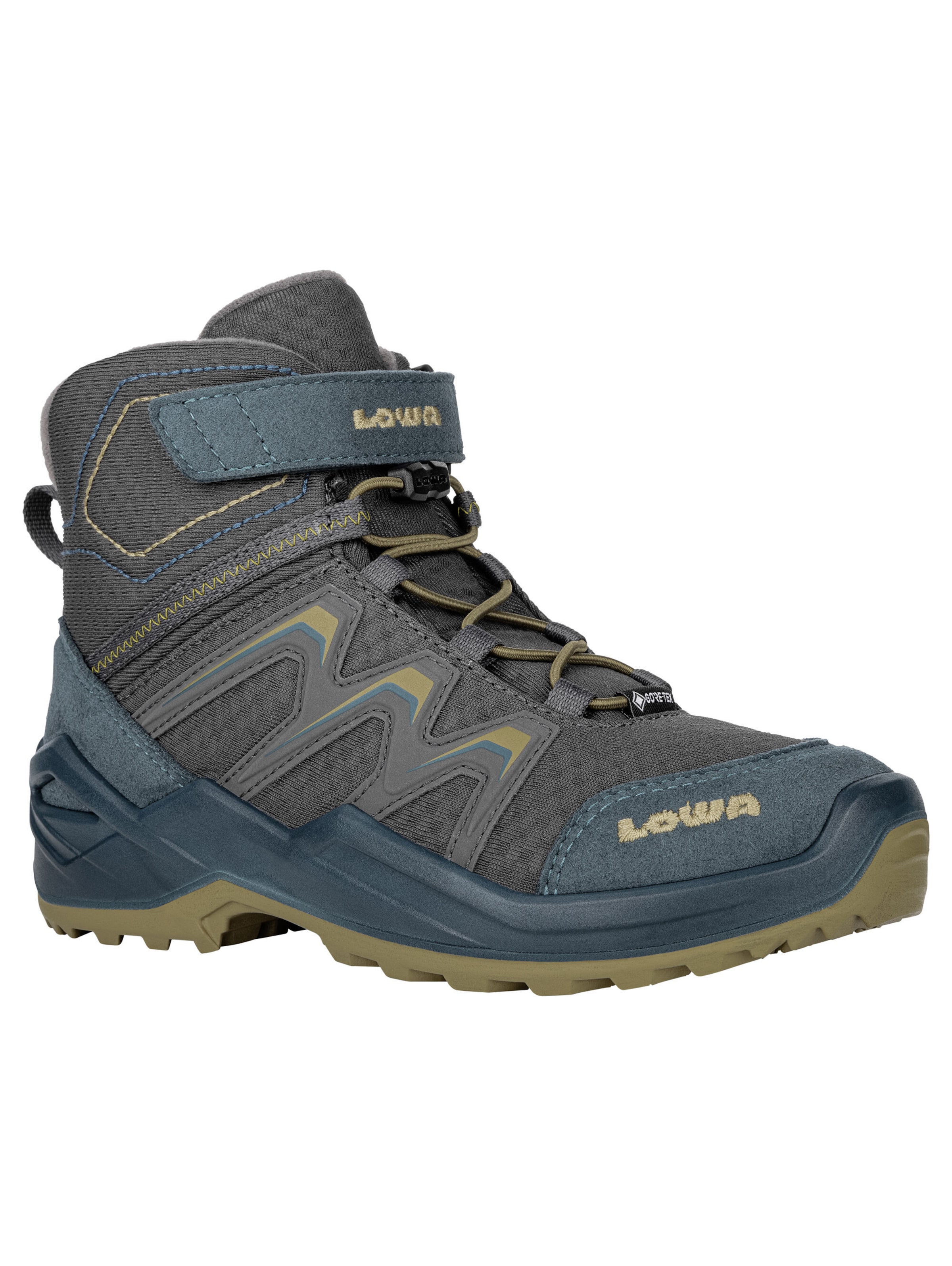 LOWA Boots 'Maddox Warm GTX Mid Jr' in Grey: front